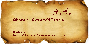 Abonyi Artemíszia névjegykártya